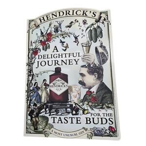 Hendrick's Gin 2010 Tin Poster Bar Sign Victorian Inspired Whimsical Floral